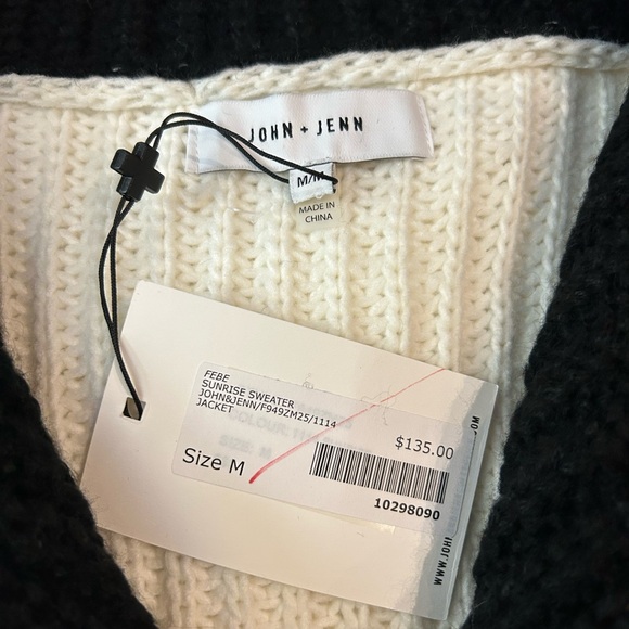 NWT JOHN + JENN Febe Sunrise Chunky Knit Finnel Neck Fair Isle‎ Sweater M - Picture 7 of 11